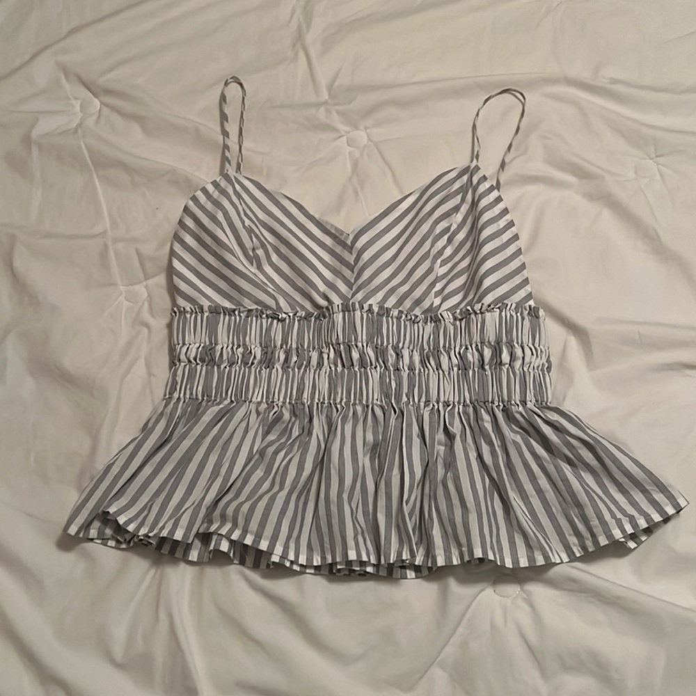 Striped ruffle top
